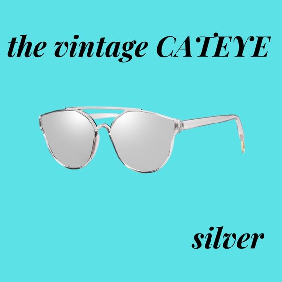 ATHUREMINA Accessories - ATHUREMINA VINTAGE CATEYE SILVER LUXURY SUNGLASSES
